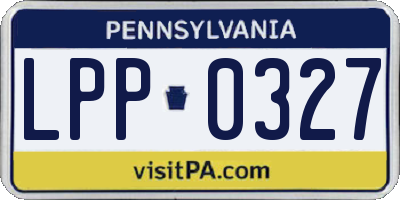 PA license plate LPP0327