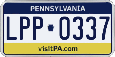 PA license plate LPP0337