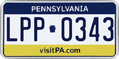 PA license plate LPP0343