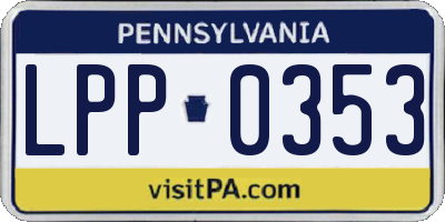 PA license plate LPP0353