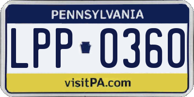 PA license plate LPP0360
