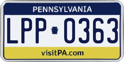 PA license plate LPP0363