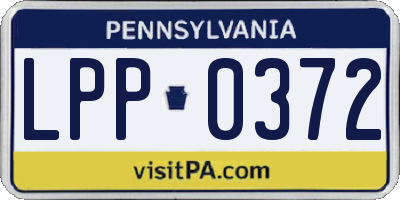 PA license plate LPP0372