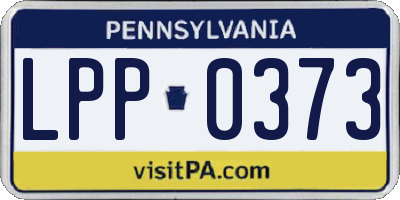 PA license plate LPP0373