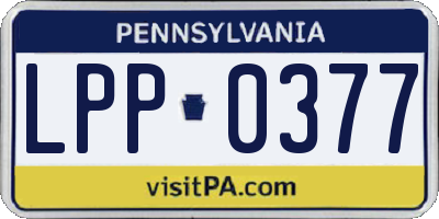 PA license plate LPP0377