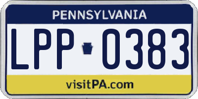 PA license plate LPP0383