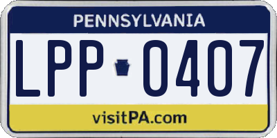PA license plate LPP0407