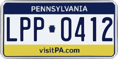 PA license plate LPP0412