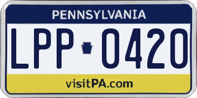 PA license plate LPP0420