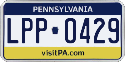 PA license plate LPP0429