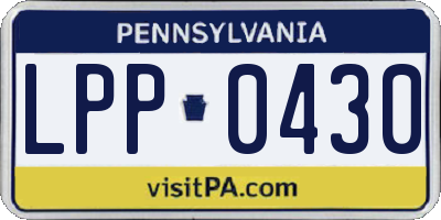 PA license plate LPP0430