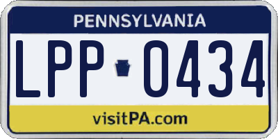PA license plate LPP0434