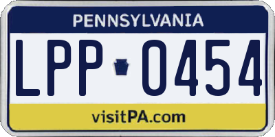 PA license plate LPP0454