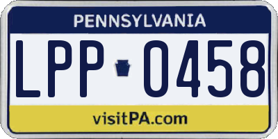 PA license plate LPP0458