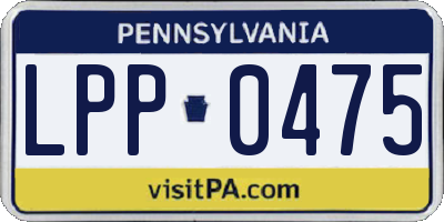 PA license plate LPP0475