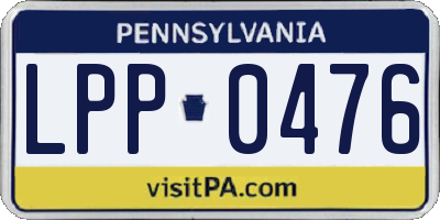 PA license plate LPP0476