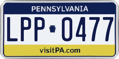 PA license plate LPP0477