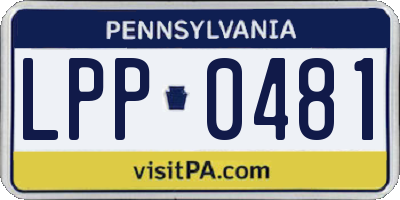 PA license plate LPP0481