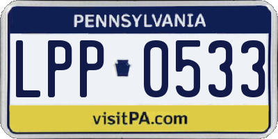 PA license plate LPP0533