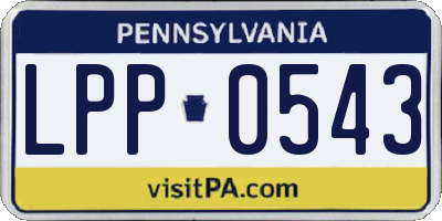 PA license plate LPP0543