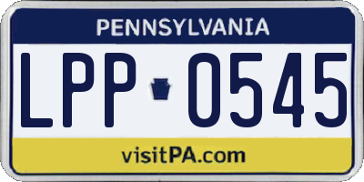 PA license plate LPP0545
