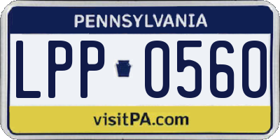 PA license plate LPP0560