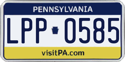 PA license plate LPP0585