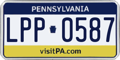 PA license plate LPP0587