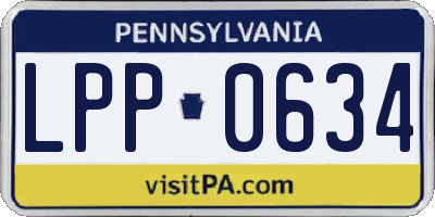 PA license plate LPP0634