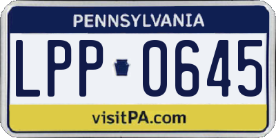 PA license plate LPP0645
