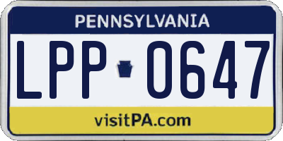 PA license plate LPP0647
