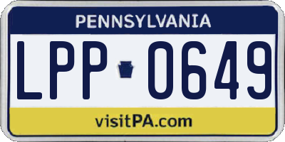 PA license plate LPP0649