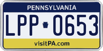 PA license plate LPP0653