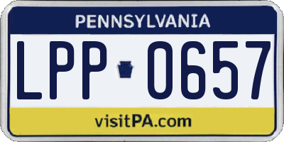 PA license plate LPP0657