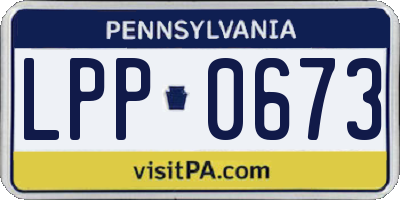 PA license plate LPP0673