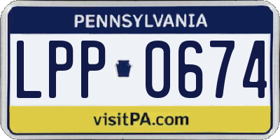 PA license plate LPP0674