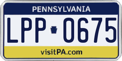 PA license plate LPP0675