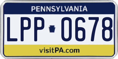 PA license plate LPP0678