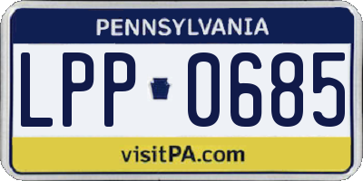 PA license plate LPP0685
