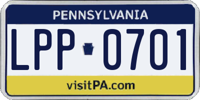 PA license plate LPP0701