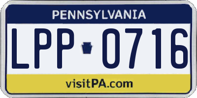 PA license plate LPP0716
