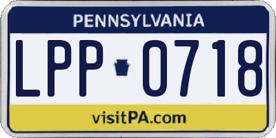 PA license plate LPP0718