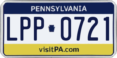 PA license plate LPP0721