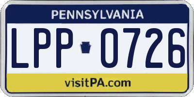 PA license plate LPP0726