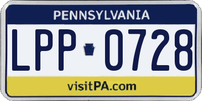 PA license plate LPP0728
