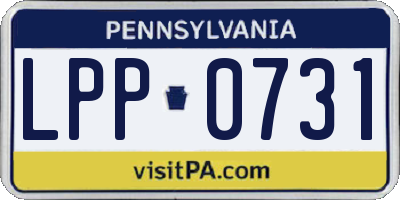 PA license plate LPP0731