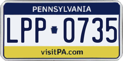 PA license plate LPP0735