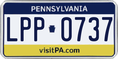 PA license plate LPP0737