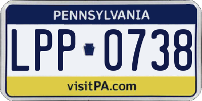 PA license plate LPP0738