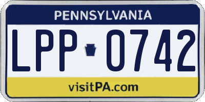 PA license plate LPP0742